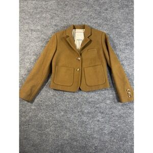 Anthropology Cartonnier Blazer  Women's Brown Lined Collared Pockets Button Sz 2